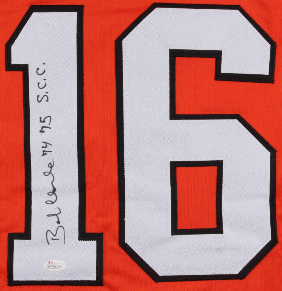 Bobby Clarke Signed Flyers Captain's Jersey Inscribed "74 75 S.C.C." (JSA COA)