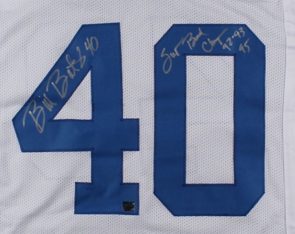 Bill Bates Signed Cowboys Jersey Inscribed "Super Bowl Champ 92 93 95 (PLYR COA)