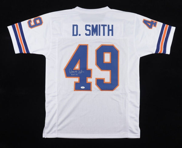 Dennis Smith Signed Denver Broncos White Home Jersey (JSA COA) 6xPro B –