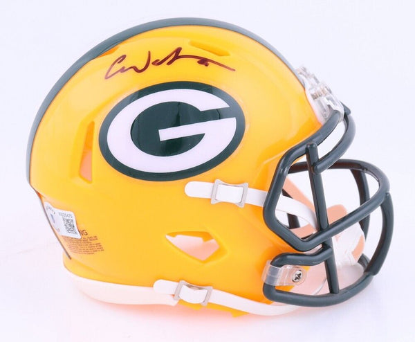 Christian Watson Packers Signed Autographed FLASH Mini Helmet – E-5 Sports