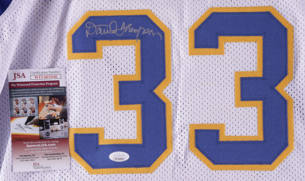 David Thompson Signed Denver Nuggets Jersey (JSA COA) 4xAll Star Shooting Guard