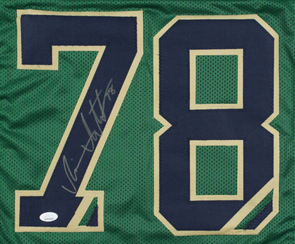 Ronnie Stanley Signed Notre Dame Fighting Irish Green Jersey (JSA