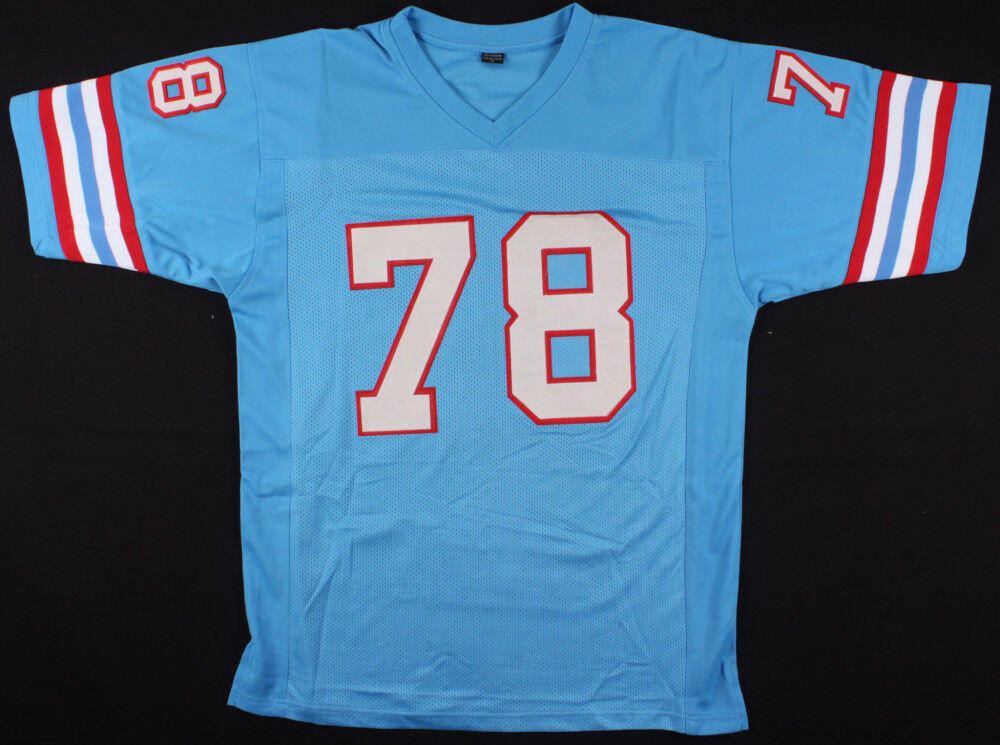 Curley Culp Signed Oilers Career Highlight Stat Jersey Inscribed "HOF 13" (JSA)