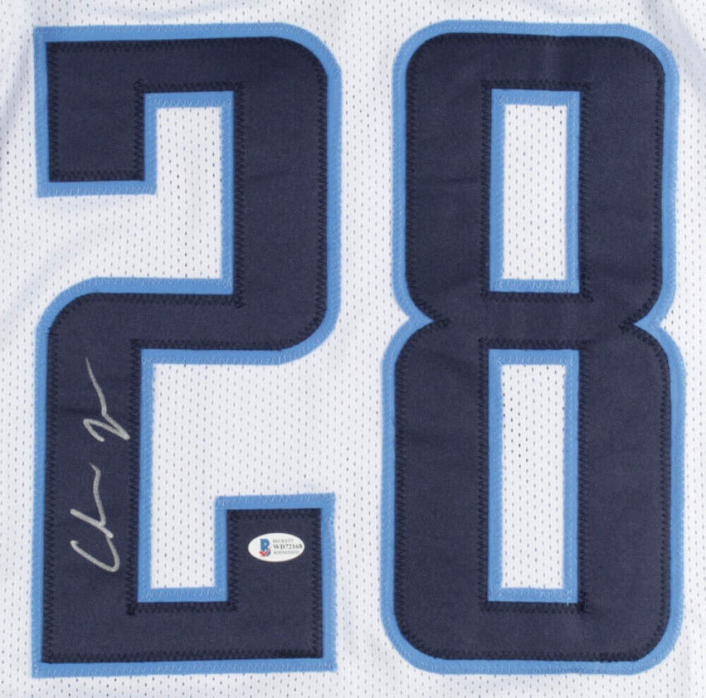Chris Johnson Signed Tennessee Titans Jersey (Beckett COA) 3×Pro Bowl R.B.