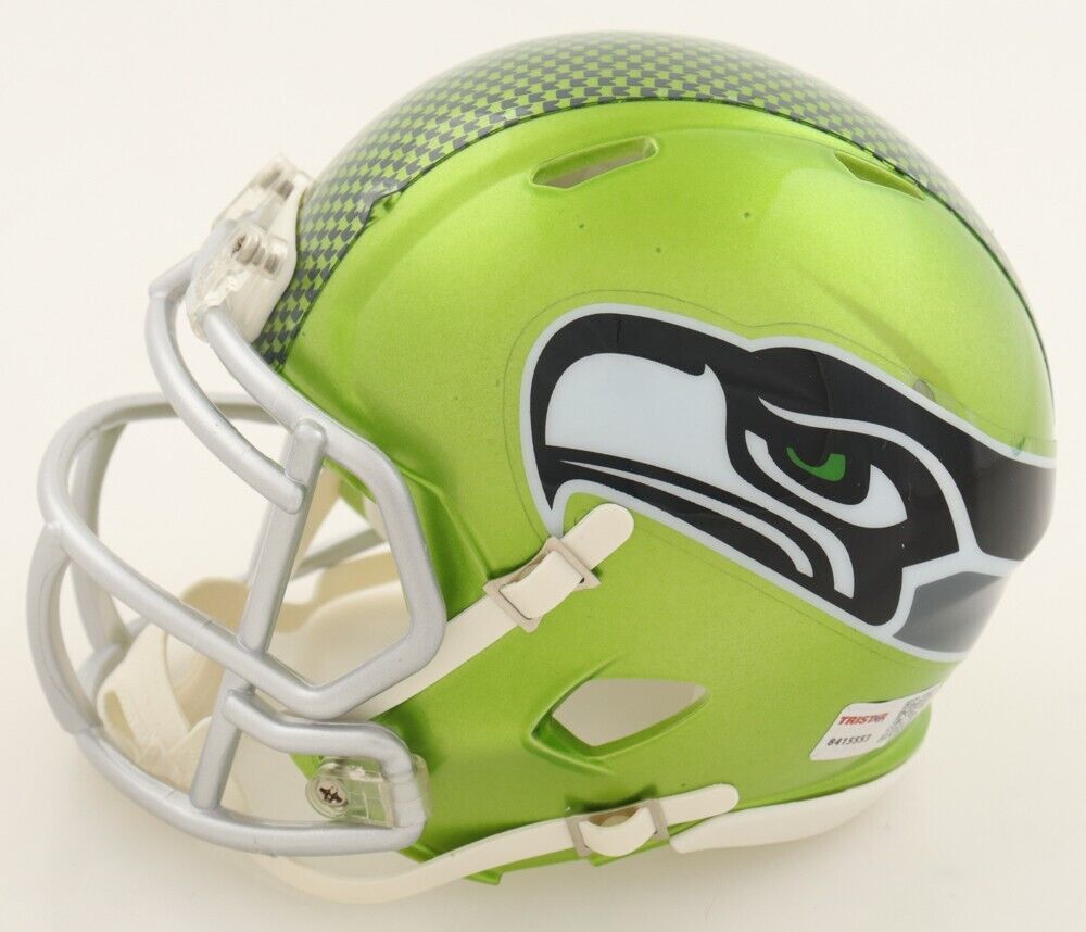 Tariq Woolen Signed Seattle Seahawks Flash Alternate Speed Mini Helmet (Tristar)