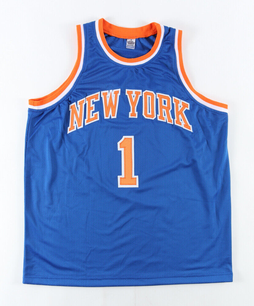 Chris Childs Signed Knicks Blue Jersey (PSA COA) New York Guard 1994–2001