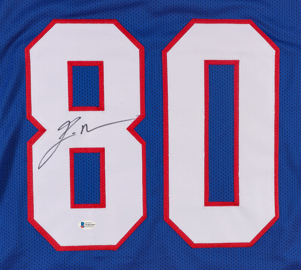 Eric Moulds Signed Bills Jersey (Beckett COA) Buffalo's All Pro W.R. (1996–2005)