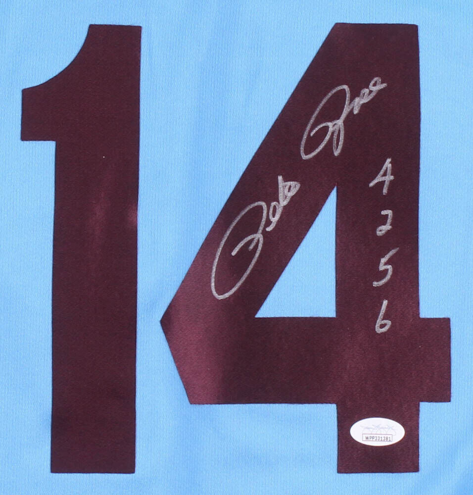 Pete Rose Signed Philadelphia Phillies Inscribed "4256" Jersey (Fiterman Holo)