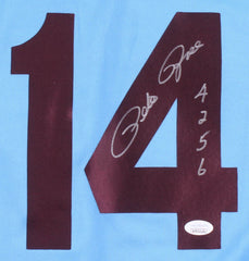 Pete Rose Signed Philadelphia Phillies Inscribed "4256" Jersey (Fiterman Holo)