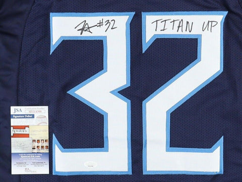 Tyjae Spears Signed Tennessee Titans Jersey Inscribed "TITAN UP" (JSA COA) R.B.