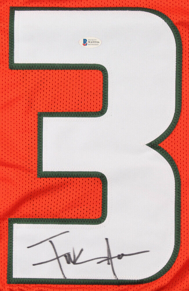 Frank Gore Signed Miami Hurricane Jersey (Beckett COA) 5×Pro Bowl Running Back