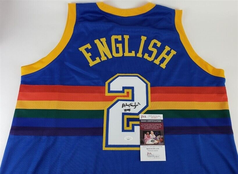 Alex English Signed Denver Nuggets Jersey (JSA COA) 8xNBA All-Star (1982–1989)