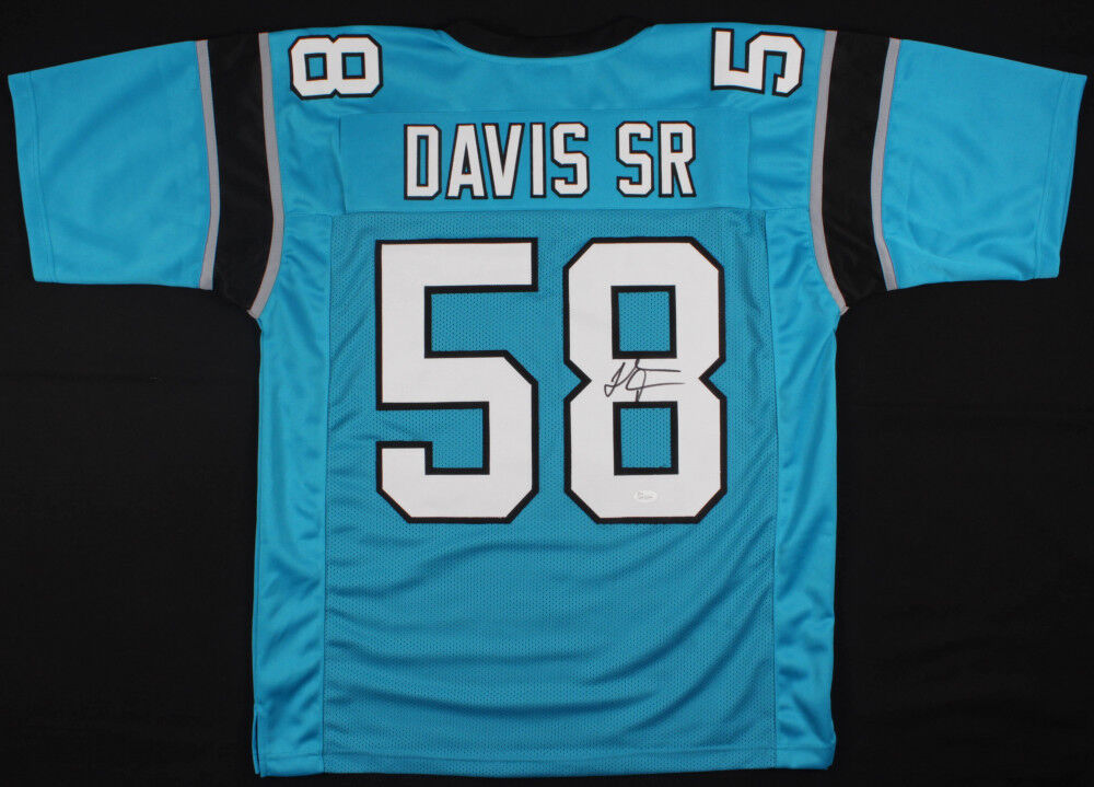 Thomas Davis Sr. Signed Panthers Jersey (JSA COA) 3×Pro Bowl L.B. (2015 - 2017)