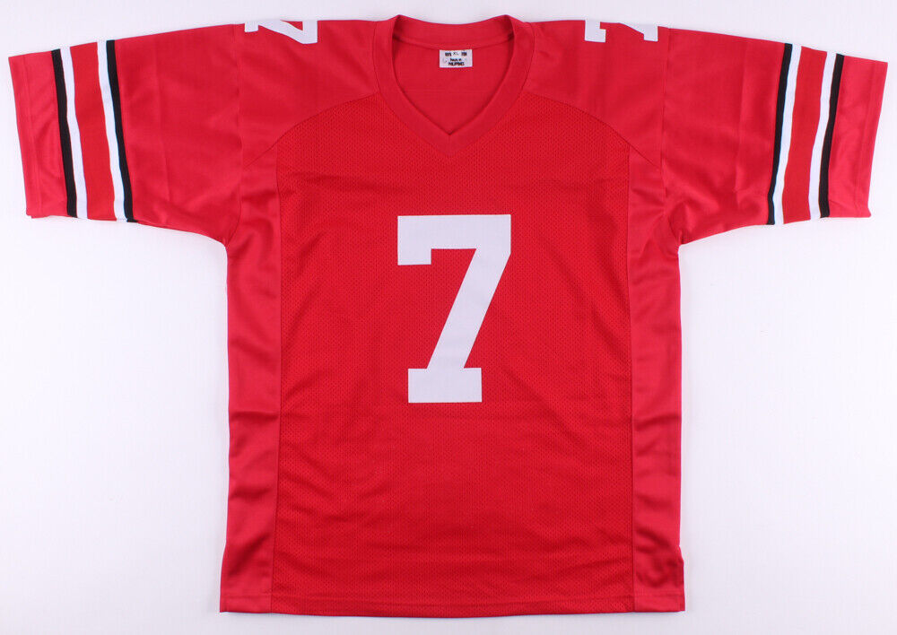 Dwayne Haskins Signed Ohio State Buckeyes Career Stat Jersey (JSA COA) Died 2022