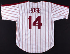 Pete Rose Signed Philadelphia Phillies Pinstriped Jersey Inscribed "4256"(JSA)