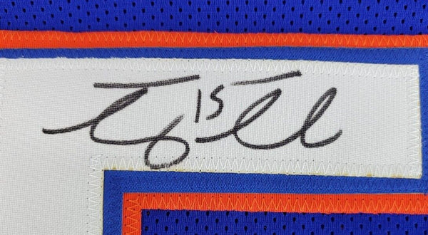 Tim Tebow Autographed and Framed Blue Gators College Style Jersey