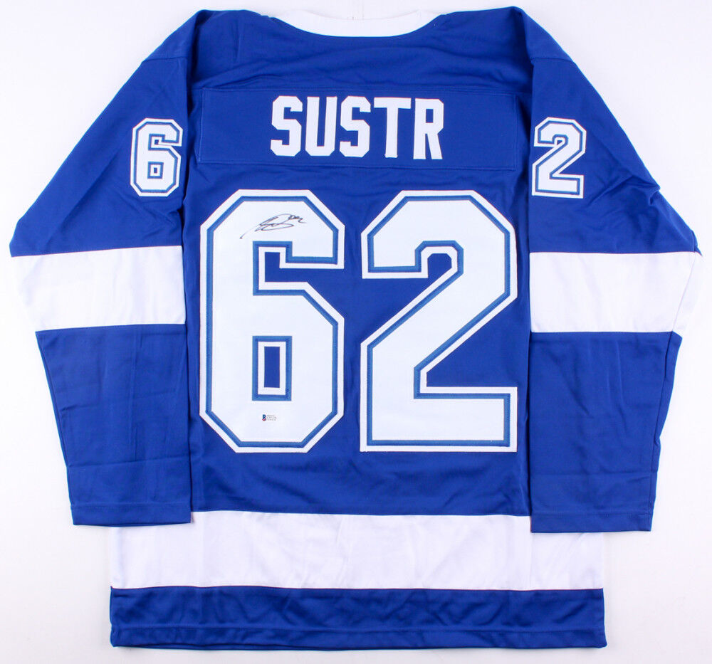 Andrej Sustr Signed Lightning Jersey (Beckett COA) Playing career 2013–present