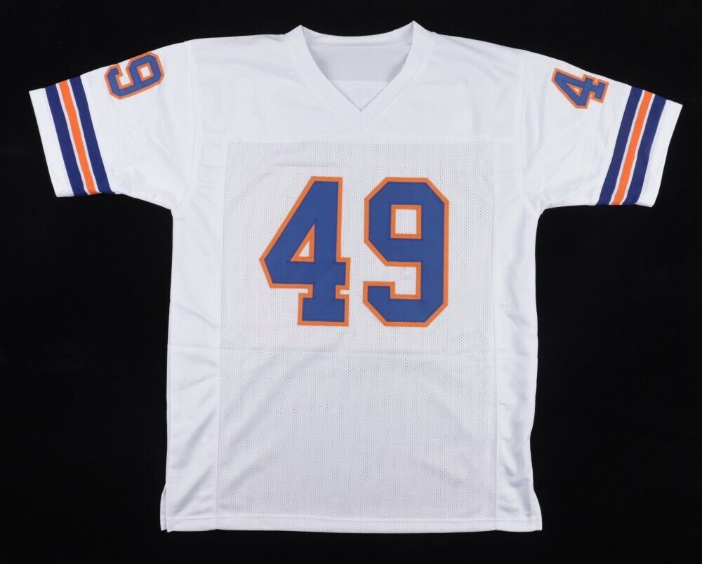 Dennis Smith Signed Denver Broncos White Home Jersey (JSA COA) 6xPro Bowl Safety