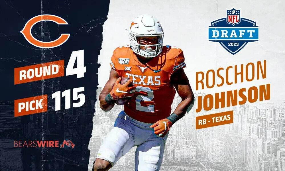 Roschon Johnson Signed Chicago Bears Jersey (Beckett) 2023 Draft Pk / U of Texas