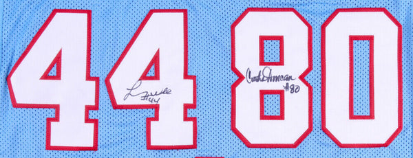 Jersey Signed by (5) with Warren Moon, Ernest Givins, Haywood Jeffires,  Curtis Duncan with Inscriptions (Beckett)