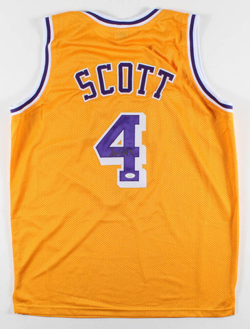 Byron Scott Signed Los Angeles Lakers Yellow Jersey (JSA COA) 3xNBA Champion