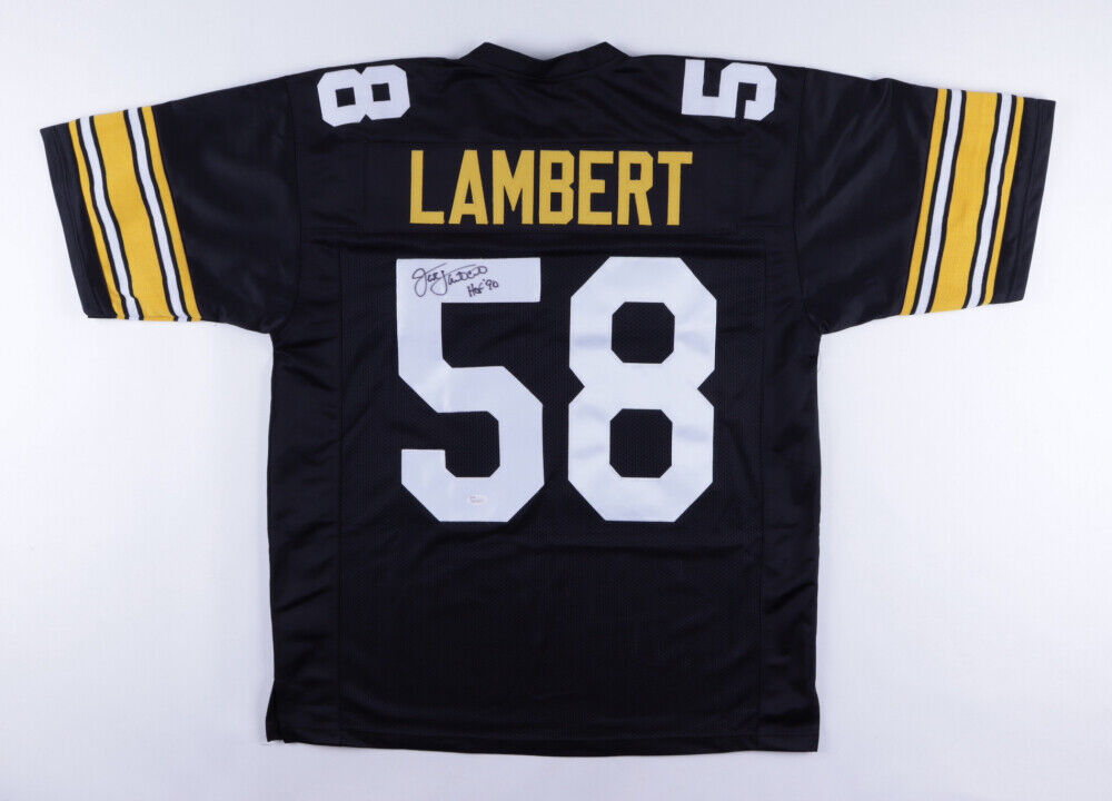 Jack Lambert Signed Pittsburgh Steelers Jersey Inscribed "HOF 90" (JSA Hologram)