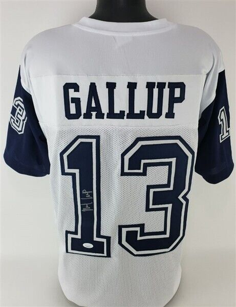 Michael Gallup Signed Cowboys White Jersey (JSA COA) Dallas 2018 3rd Rd Pick W.R