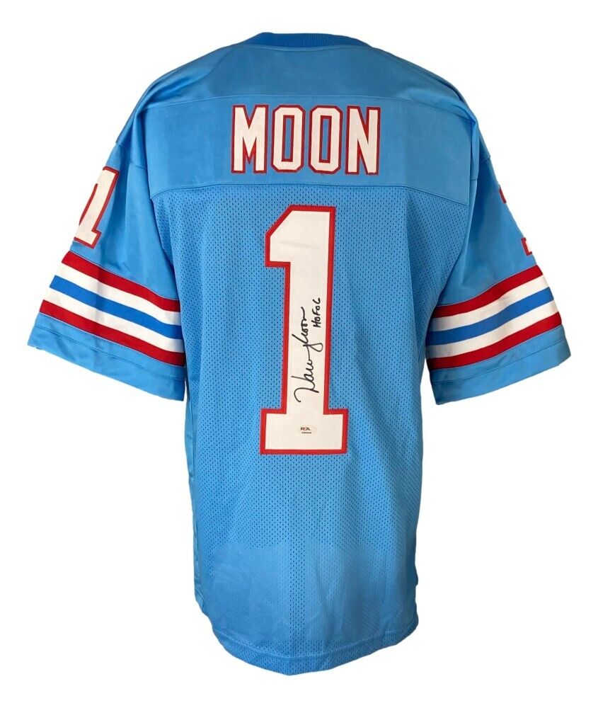 Warren Moon Signed Houston Oilers Jersey Inscribed "HOF 06" (PSA) 9×Pro Bowl QB
