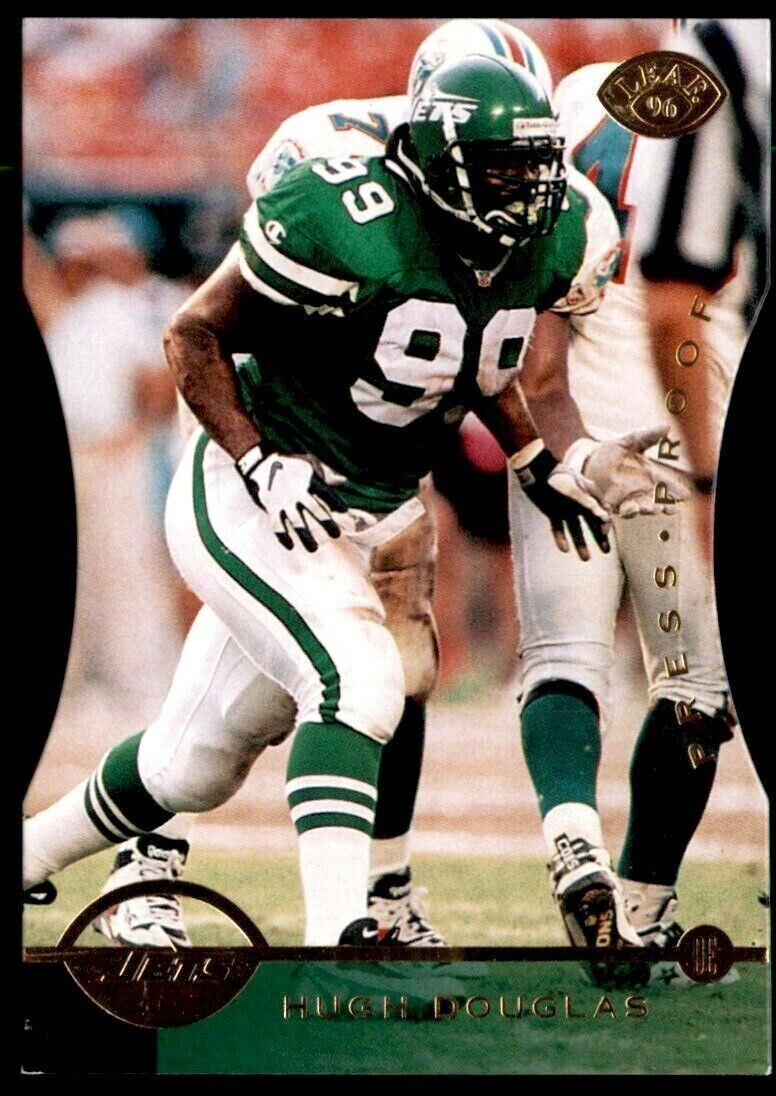 Hugh Douglas Signed New York Jets Jersey (PSA COA) 3xPro Bowl Defensive End