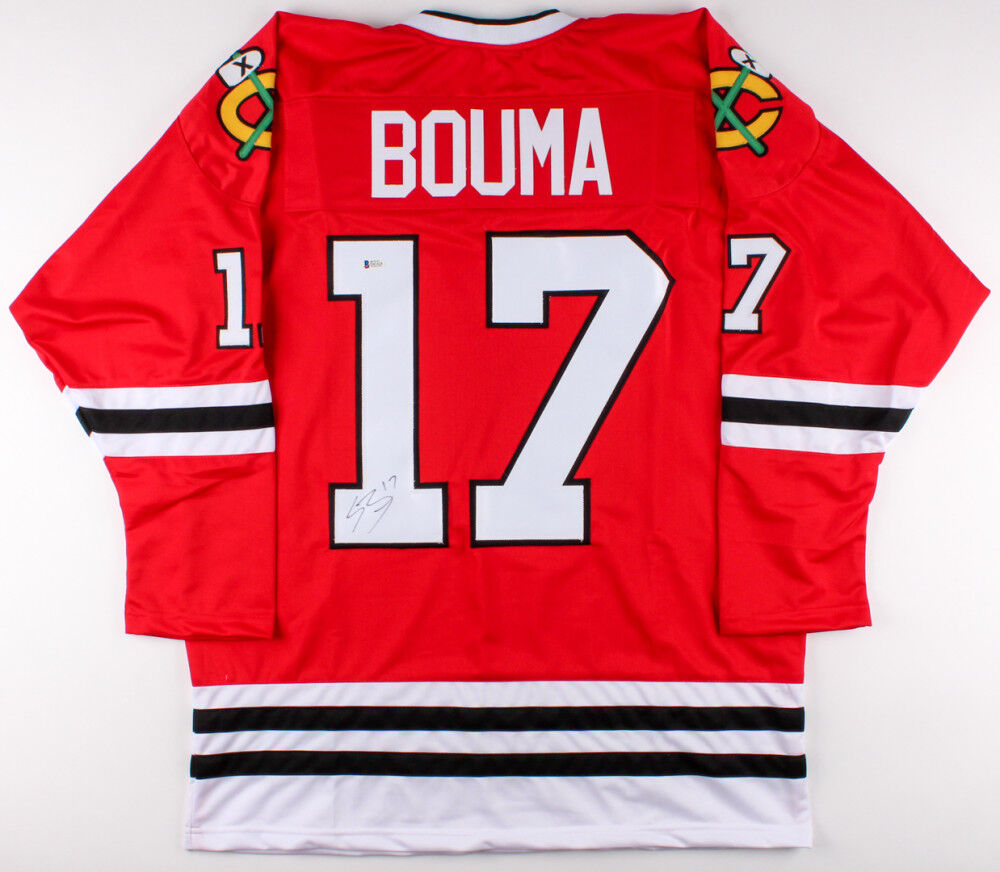 Lance Bouma Signed Chicago Blackhawks Jersey (Beckett COA) Center