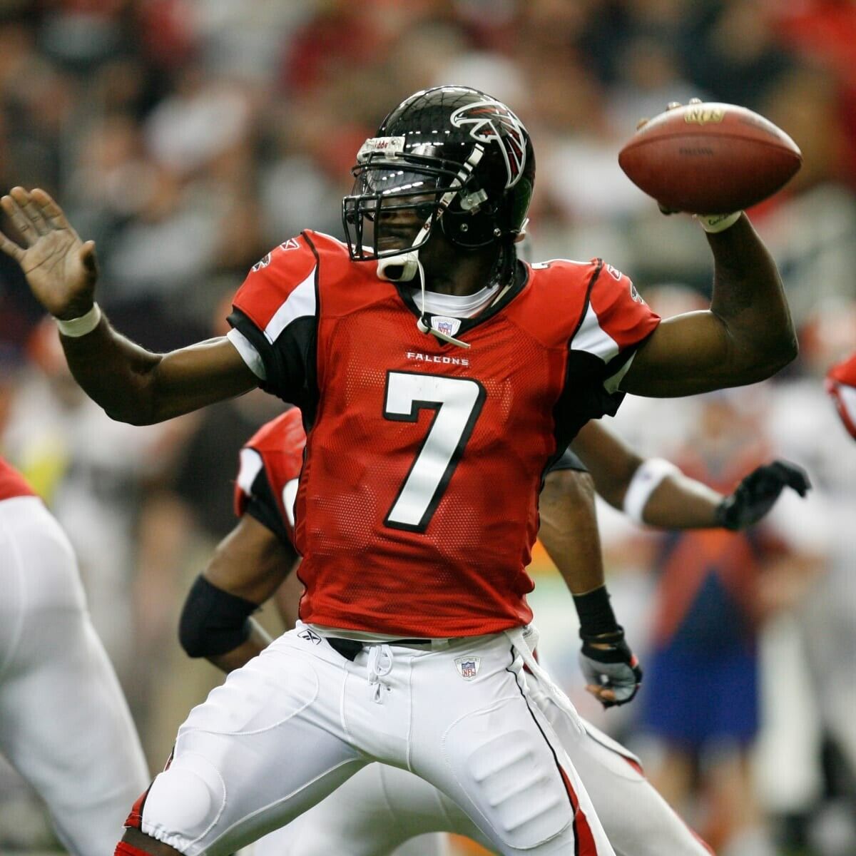 Michael Vick Signed Atlanta Falcons Red Jersey (Beckett COA) 4×Pro Bowl Q.B.