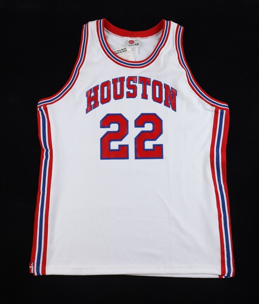 Clyde Drexler Signed Houston Cougars Rawlings NCAA Style Jersey JSA COA/ Rockets