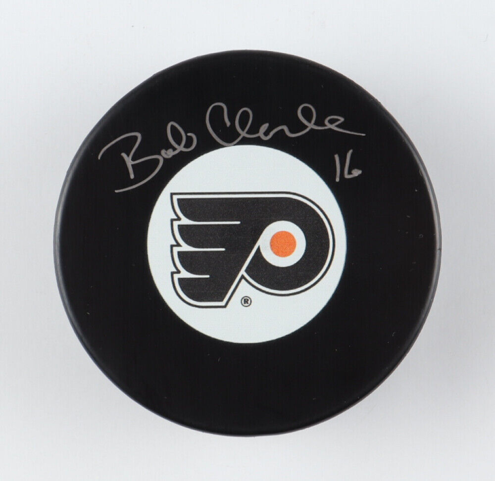 Bobby Clarke Signed Philadelphia Flyer Logo Puck (CoJo) 2xStanley Cup Champion