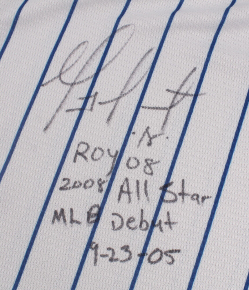 Geovany Soto Signed Chicago Cubs Jersey 3xInscibd (PSA Holo) 2005 Rookie ot Year