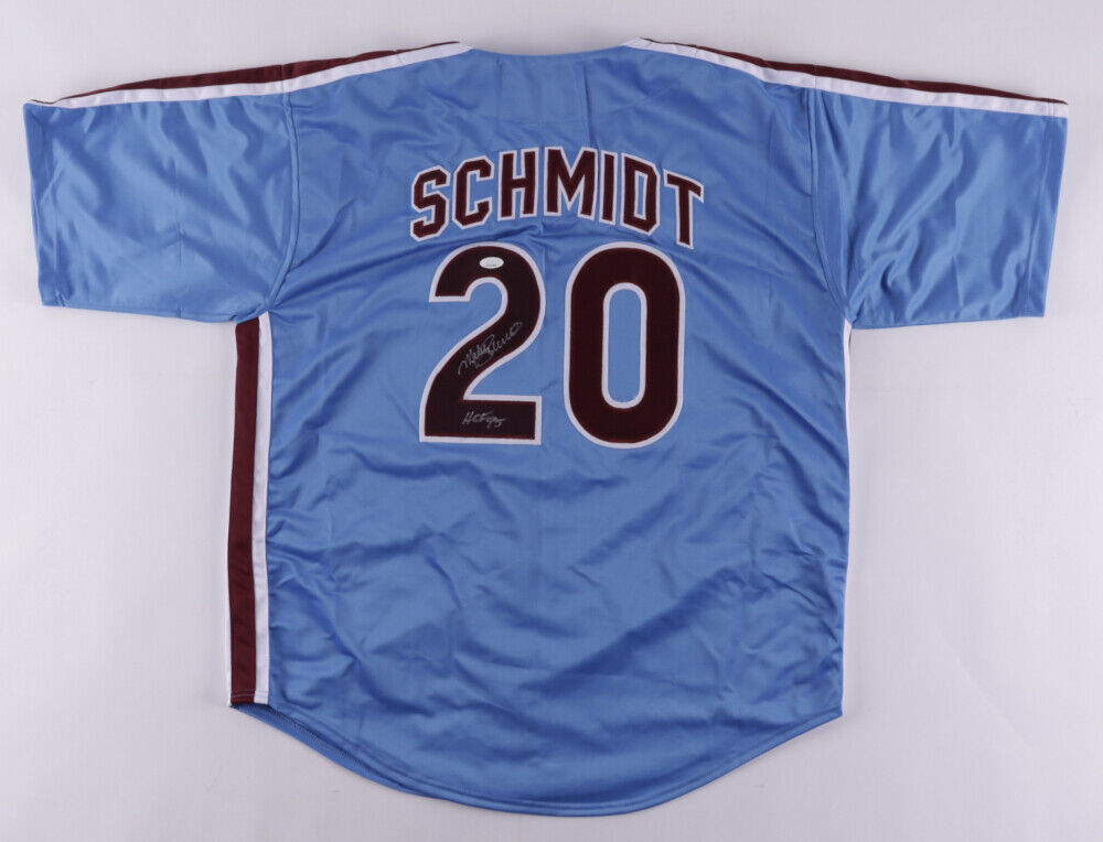 Mike Schmidt Signed Philadelphia Phillies Jersey Inscribed "HOF 95" (JSA Holo)