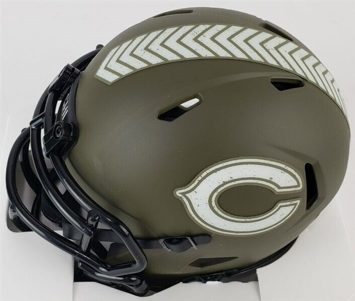 Mike Brown Signed Chicago Bears / Salute Service Alternate Speed Mini Helmet PSA