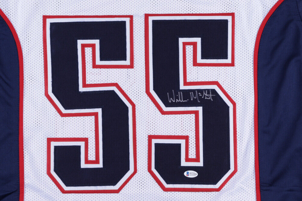 Willie McGinest Signed Patriots Jersey (Beckett COA) 3xSuper Bowl Champion
