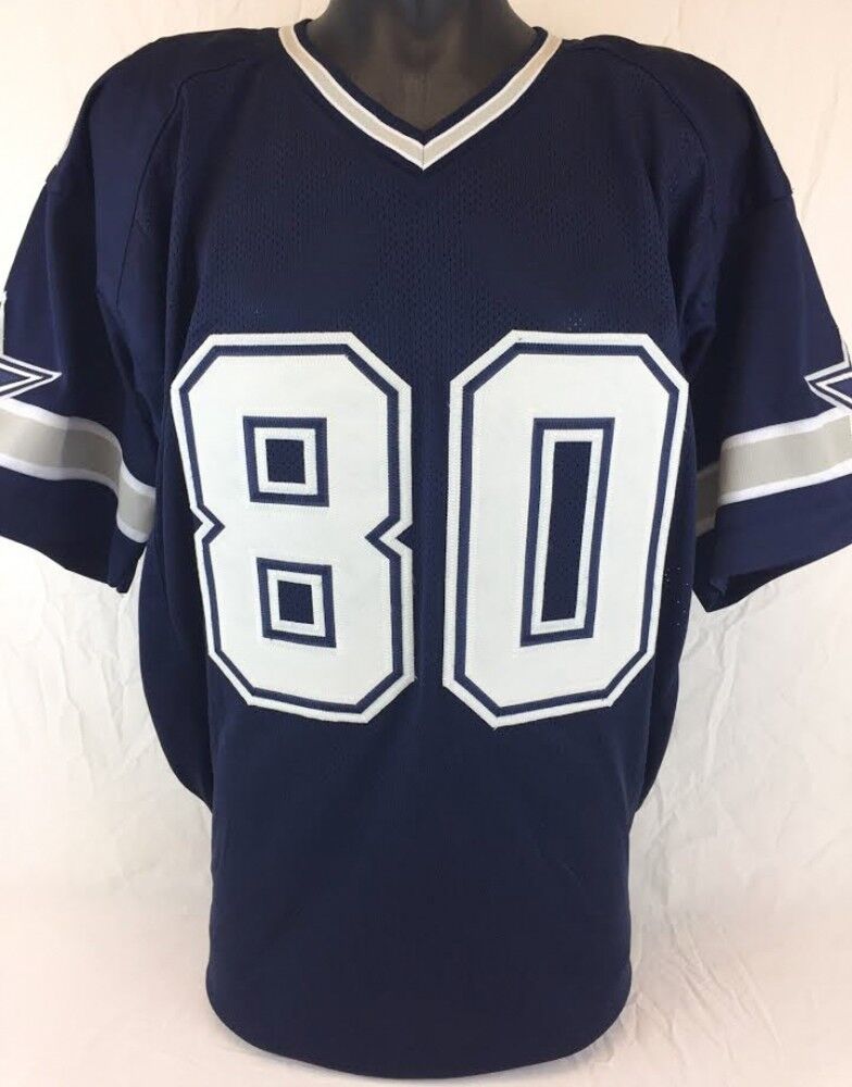 Alvin Harper Signed Blue Cowboys Jersey (JSA) 1st Round Dallas Draft Pick 1991