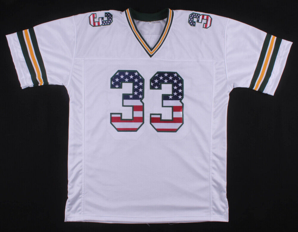 Aaron Jones Signed Packers American Flag Jersey (Beckett) Green Bay 5th Rd Pk 17