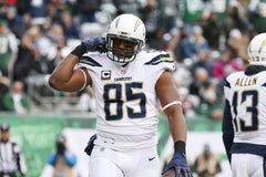 Antonio Gates Signed San Diego Chargers White Jersey (JSA COA) 8×Pro Bowl T.E.