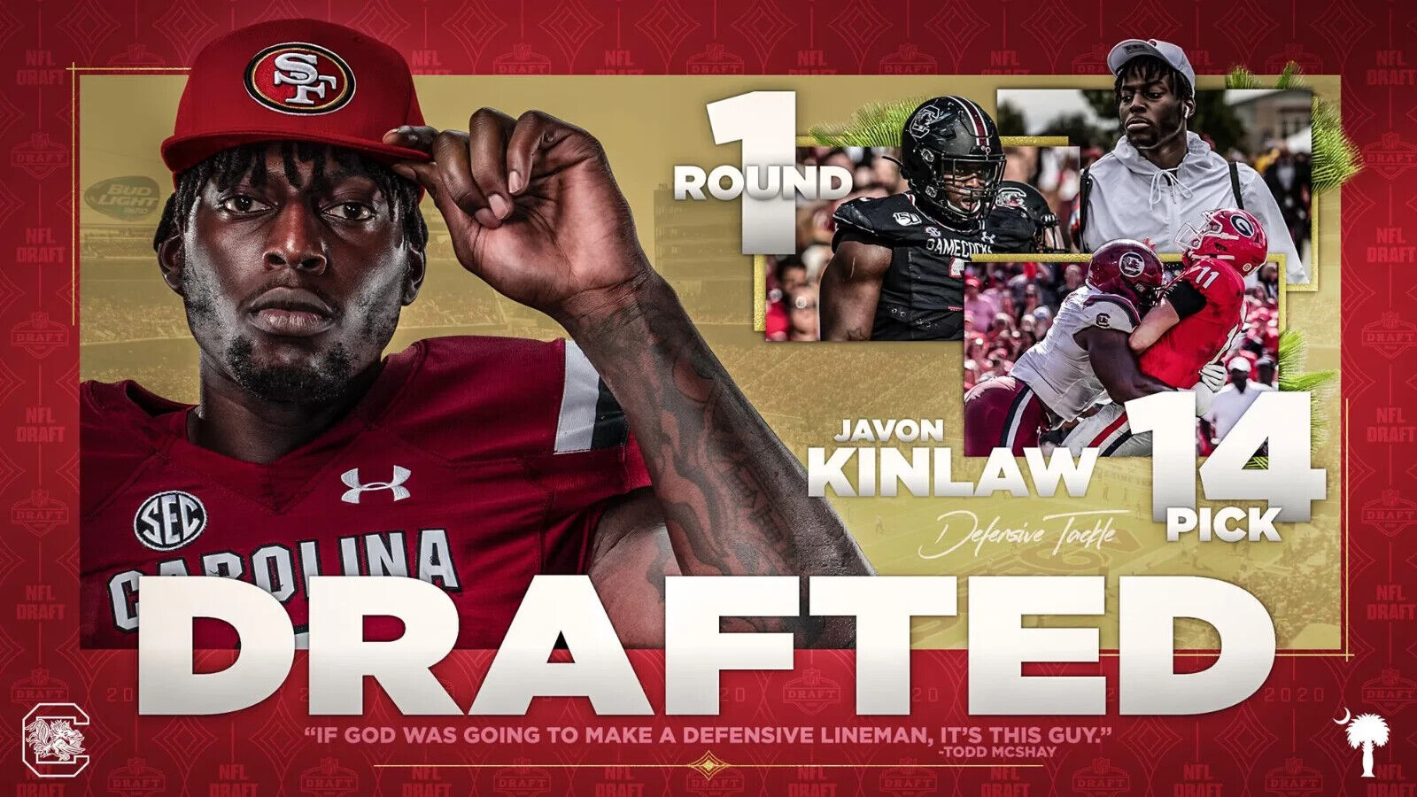Javon Kinlaw Signed San Francisco 49ers Jersey (Beckett COA) 2020 1st Round Pick
