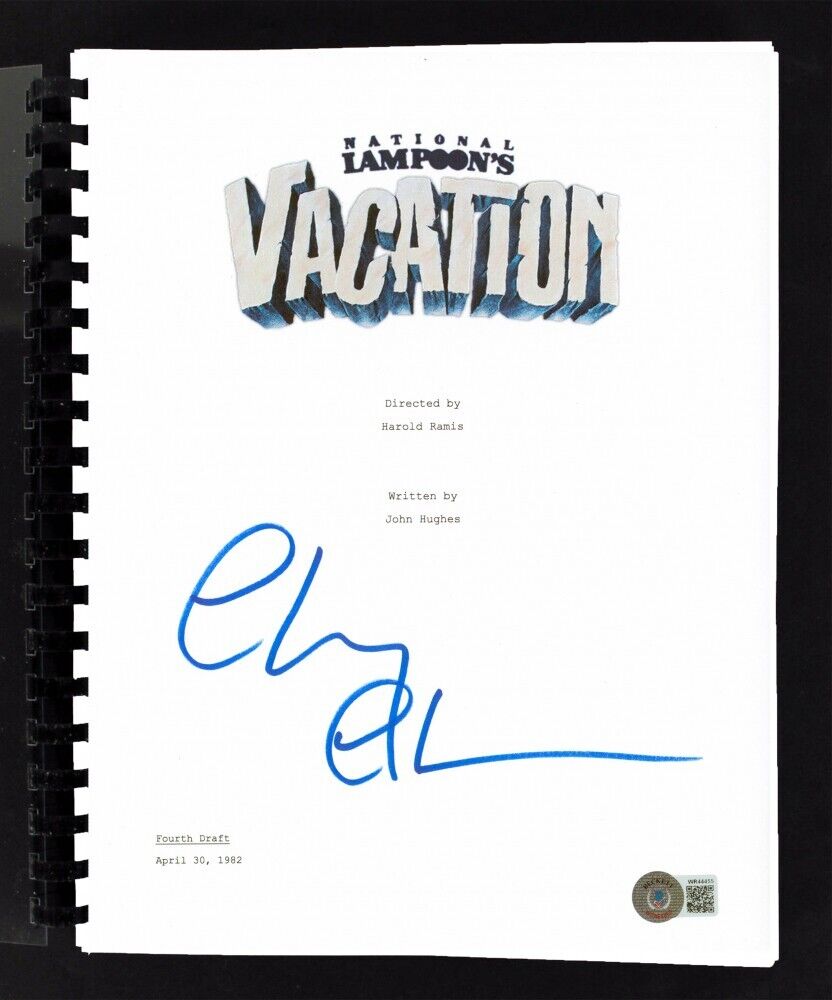 Chevy Chase Signed National Lampoon's Vacation Script (Beckett) Clark W Griswold