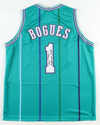 Tyrone Muggsy Bogues Signed Charlotte Hornets Jersey "Heart Over Height" (JSA)