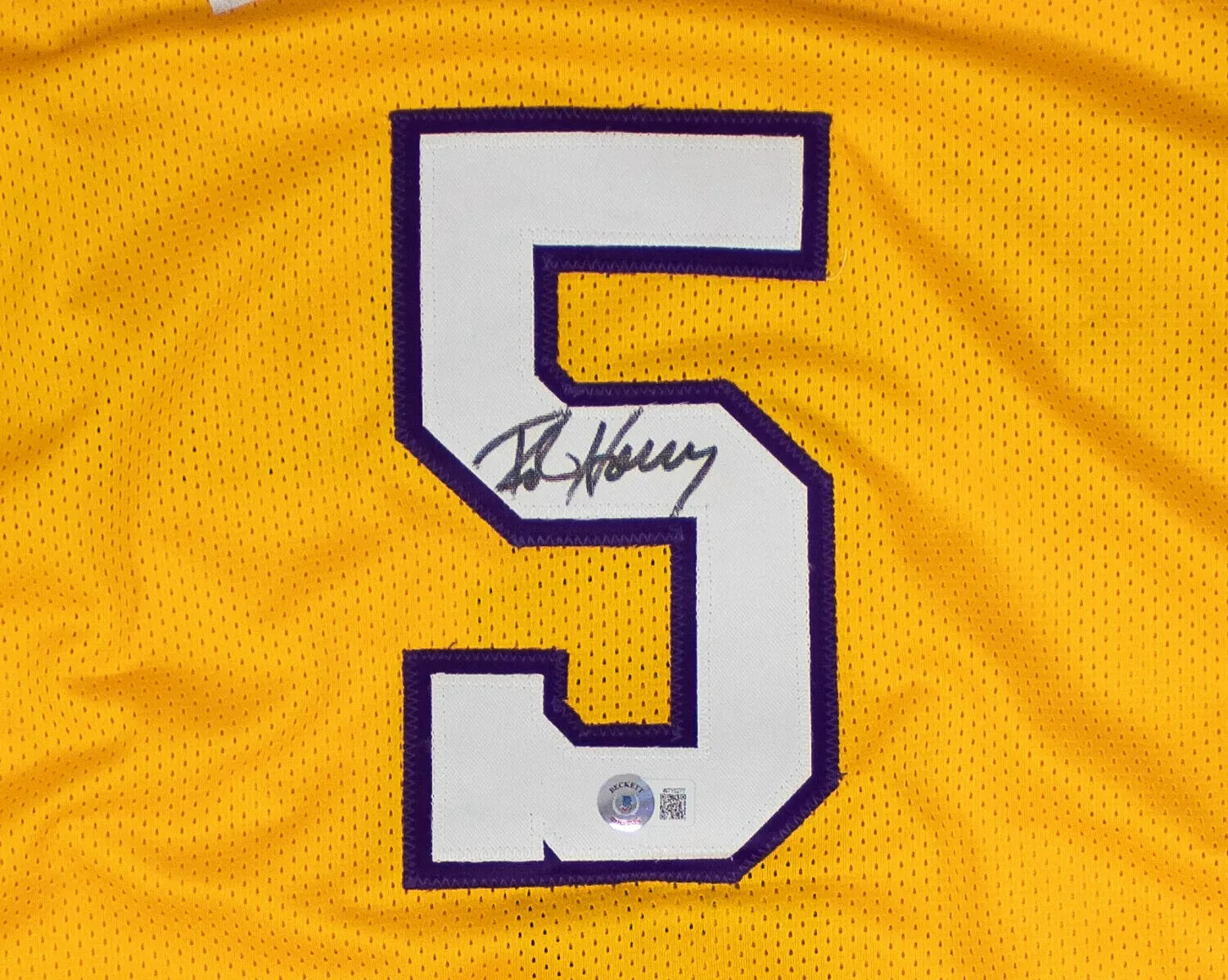 Robert Horry Signed Los Angeles Lakers Jersey (Beckett) 7xNBA Champion Forward
