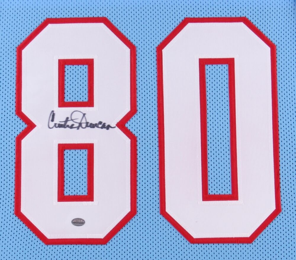 Curtis Duncan Signed Houston Oilers 35x43 Custom Framed Jersey (GTSM COA)