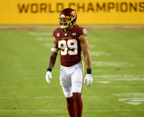 Chase Young Signed Washington Football Team Speed Mini Helmet (Fanatics) Def End