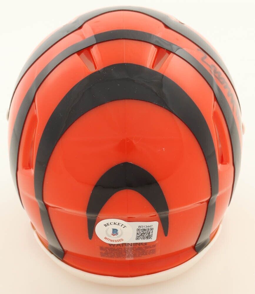 Anthony Munoz Signed Cincinnati Bengals Mini Helmet (Beckett) 1998 NFL HOF / O.T