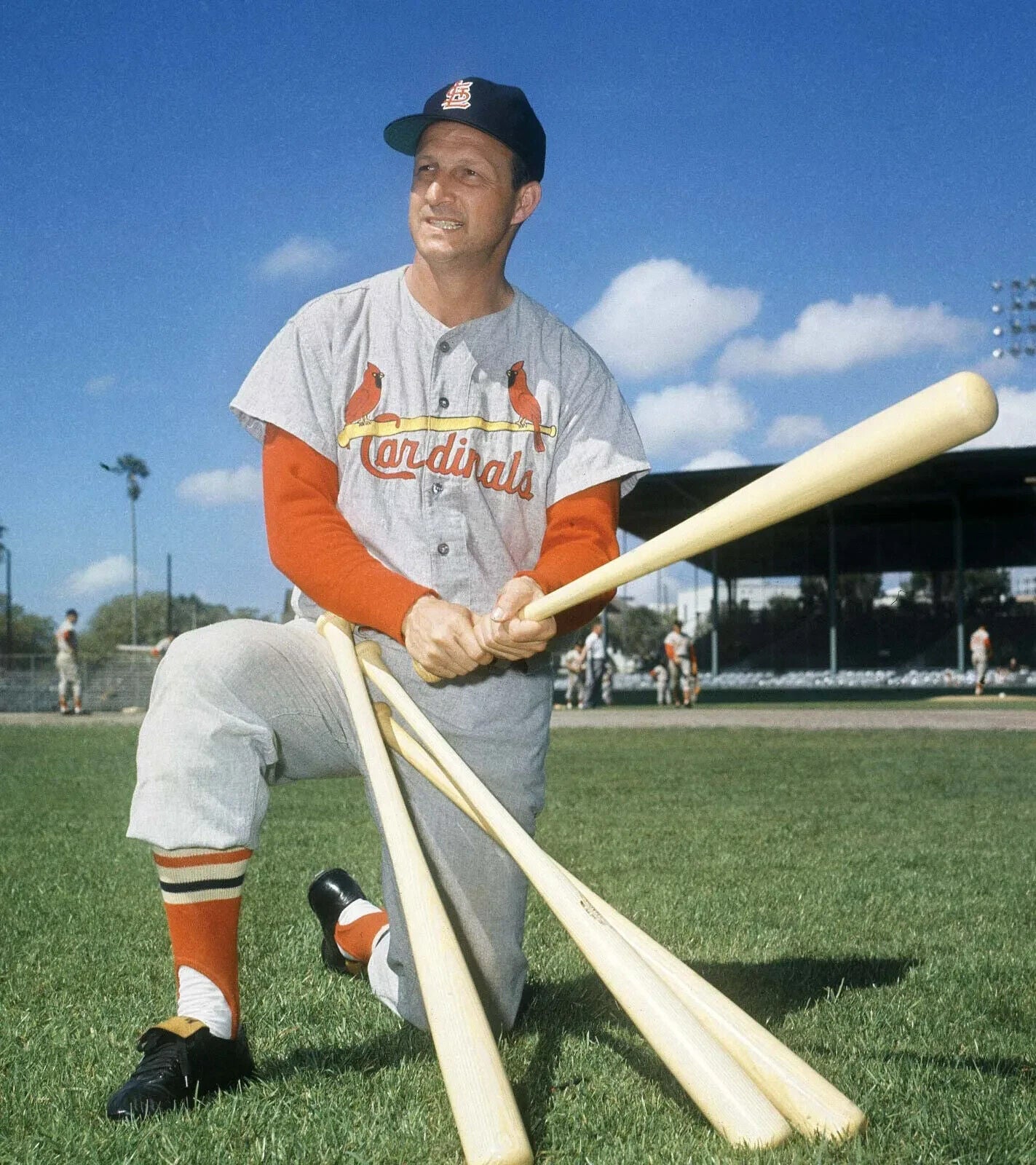 Stan Musial Signed St Louis Cardinal Hall of Fame Card 14x18 Matted Display JSA