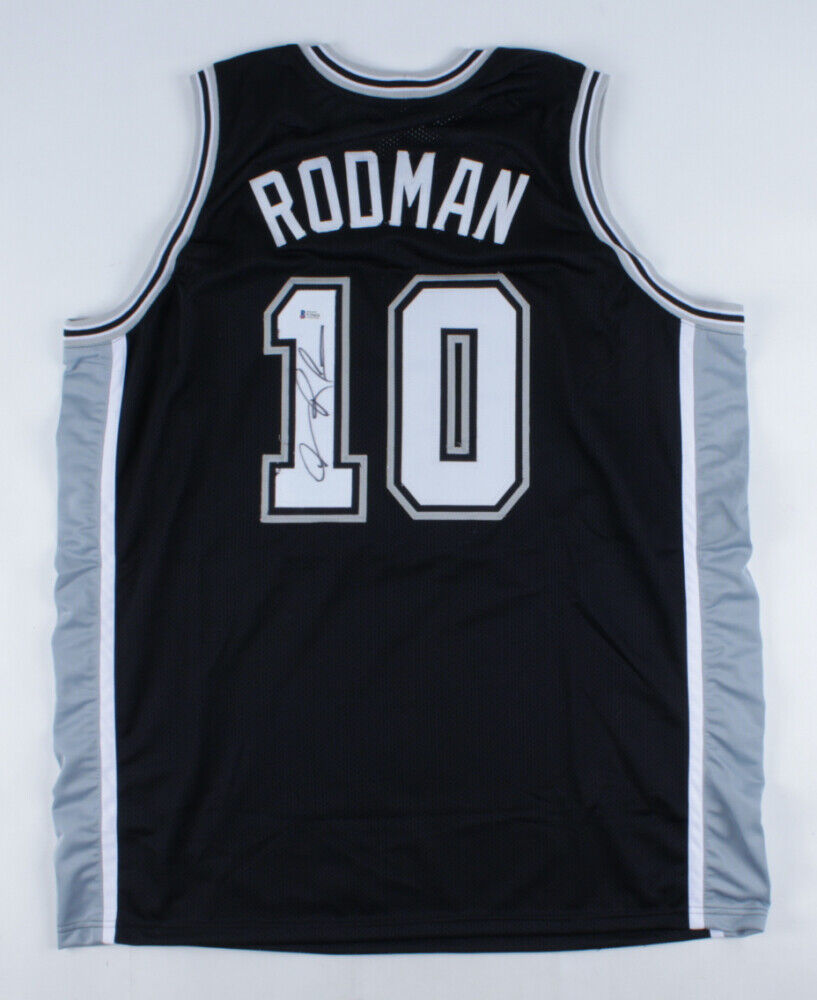 Dennis Rodman Signed San Antonio Spurs Jersey (Beckett COA) 5xNBA Champion