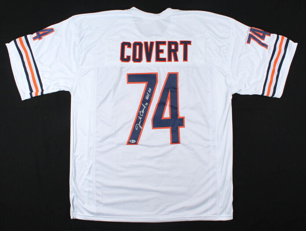 Jim Covert Signed Chicago Bears Jersey (Beckett COA) 1985 SB XX / 2xPro Bowl